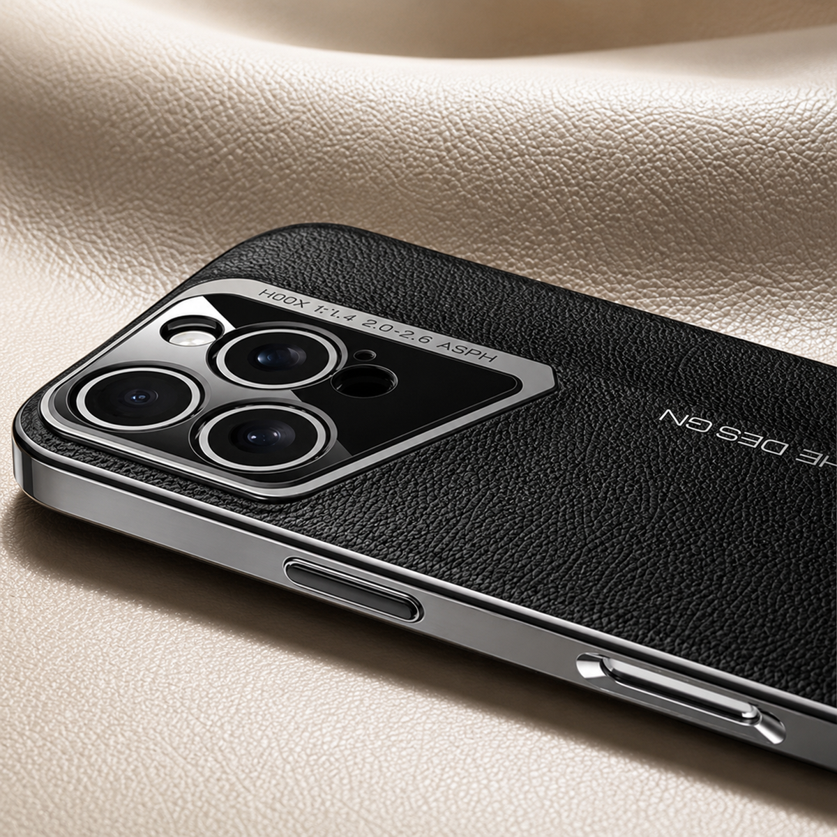 Premium iPhone Case Electroplated Genuine Leather Shockproof Protective Cover Hard Back Slim Design Camera Lens Protection Anti Slip Grip