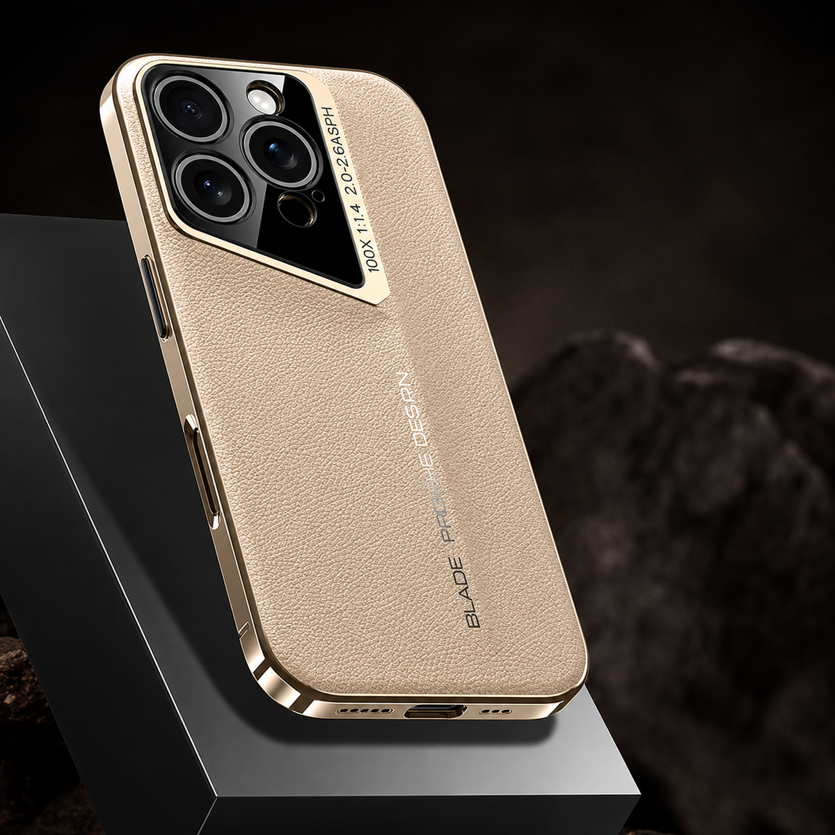 Premium iPhone Case Electroplated Genuine Leather Shockproof Protective Cover Hard Back Slim Design Camera Lens Protection Anti Slip Grip
