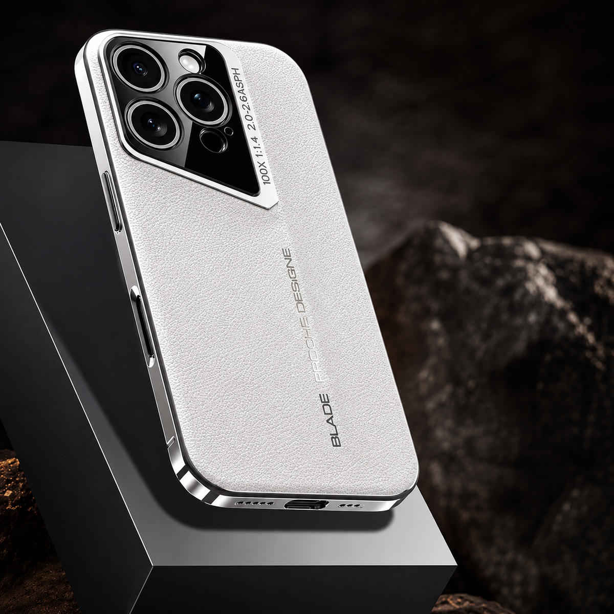 Premium iPhone Case Electroplated Genuine Leather Shockproof Protective Cover Hard Back Slim Design Camera Lens Protection Anti Slip Grip