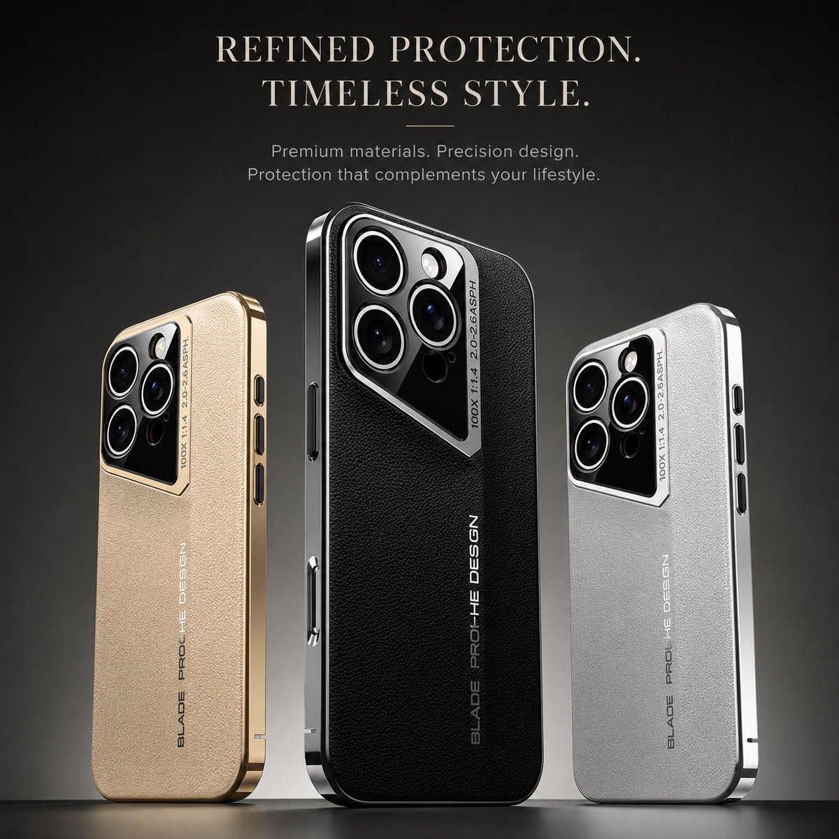 Premium iPhone Case Electroplated Genuine Leather Shockproof Protective Cover Hard Back Slim Design Camera Lens Protection Anti Slip Grip