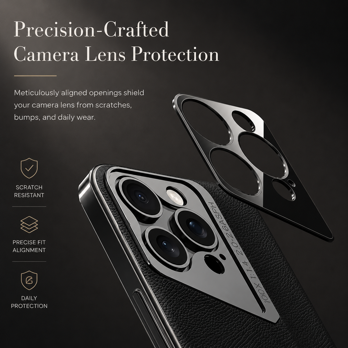 Premium iPhone Case Electroplated Genuine Leather Shockproof Protective Cover Hard Back Slim Design Camera Lens Protection Anti Slip Grip