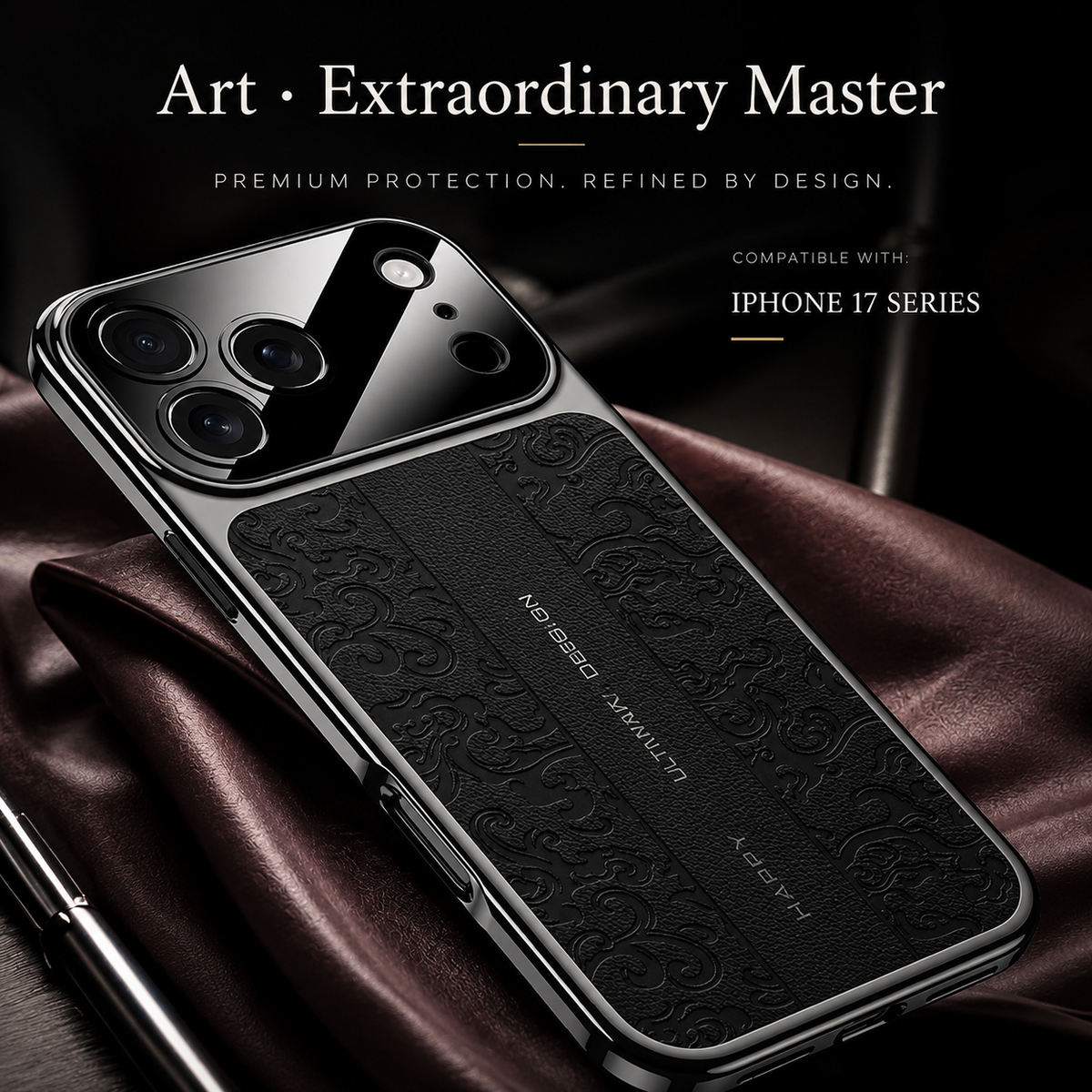 Premium iPhone Case Electroplated Leather Magnetic Soft TPU Dual Layer Protective Cover