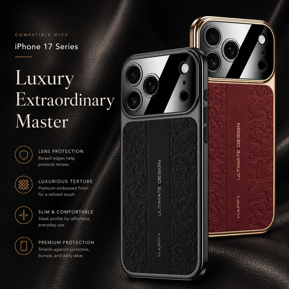 Premium iPhone Case Electroplated Leather Magnetic Soft TPU Dual Layer Protective Cover