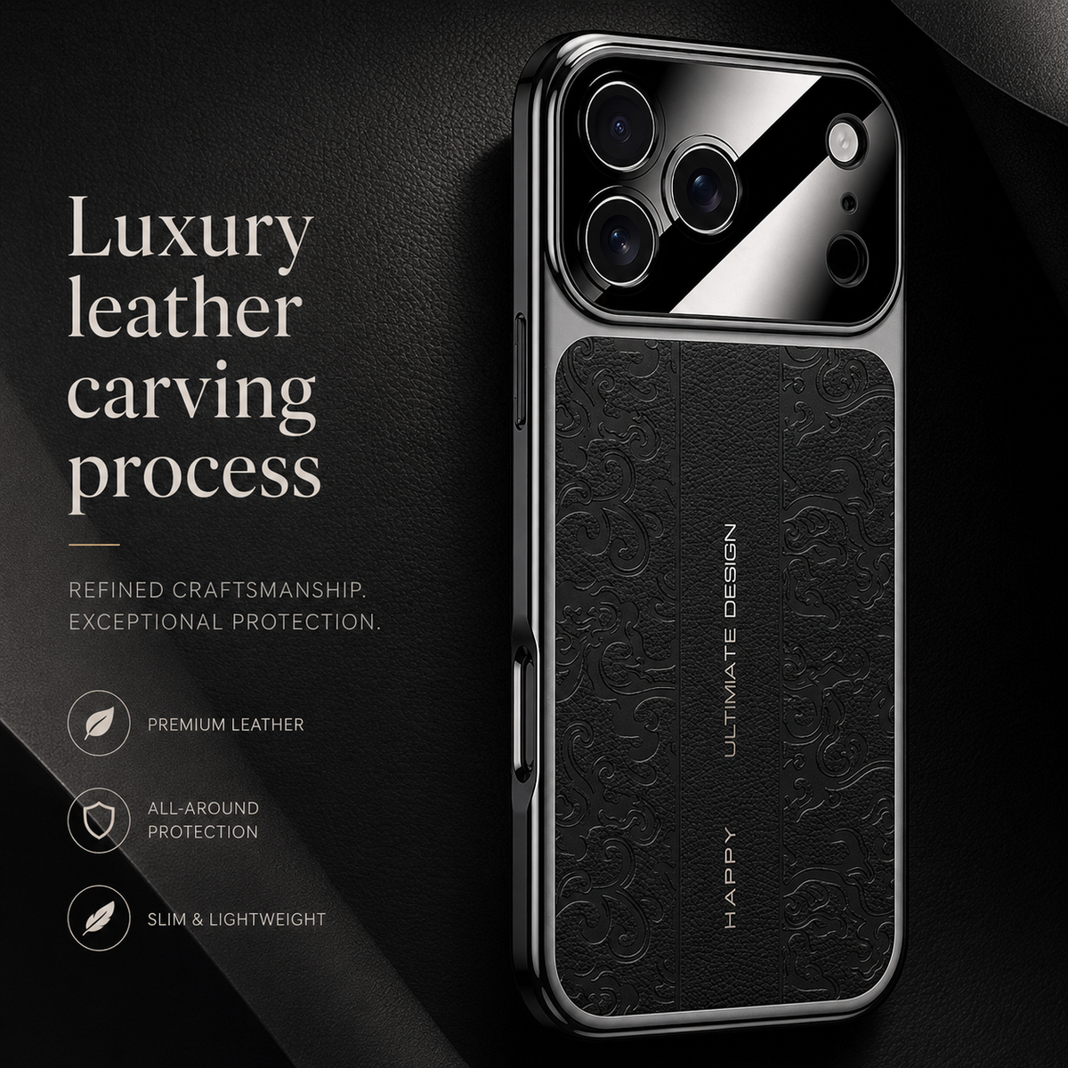 Premium iPhone Case Electroplated Leather Magnetic Soft TPU Dual Layer Protective Cover