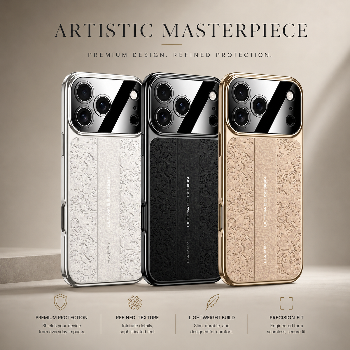 Premium iPhone Case Electroplated Leather Magnetic Soft TPU Dual Layer Protective Cover