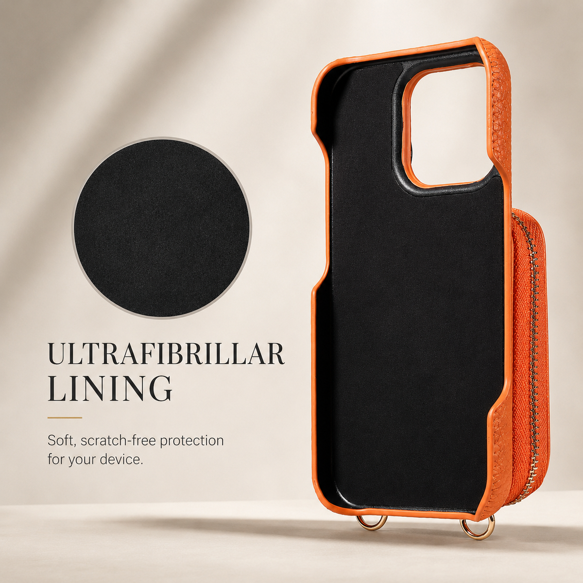 Premium iPhone Case Faux Leather Crossbody Wallet Cover Card Slots Ring Holder Shockproof Full Protection
