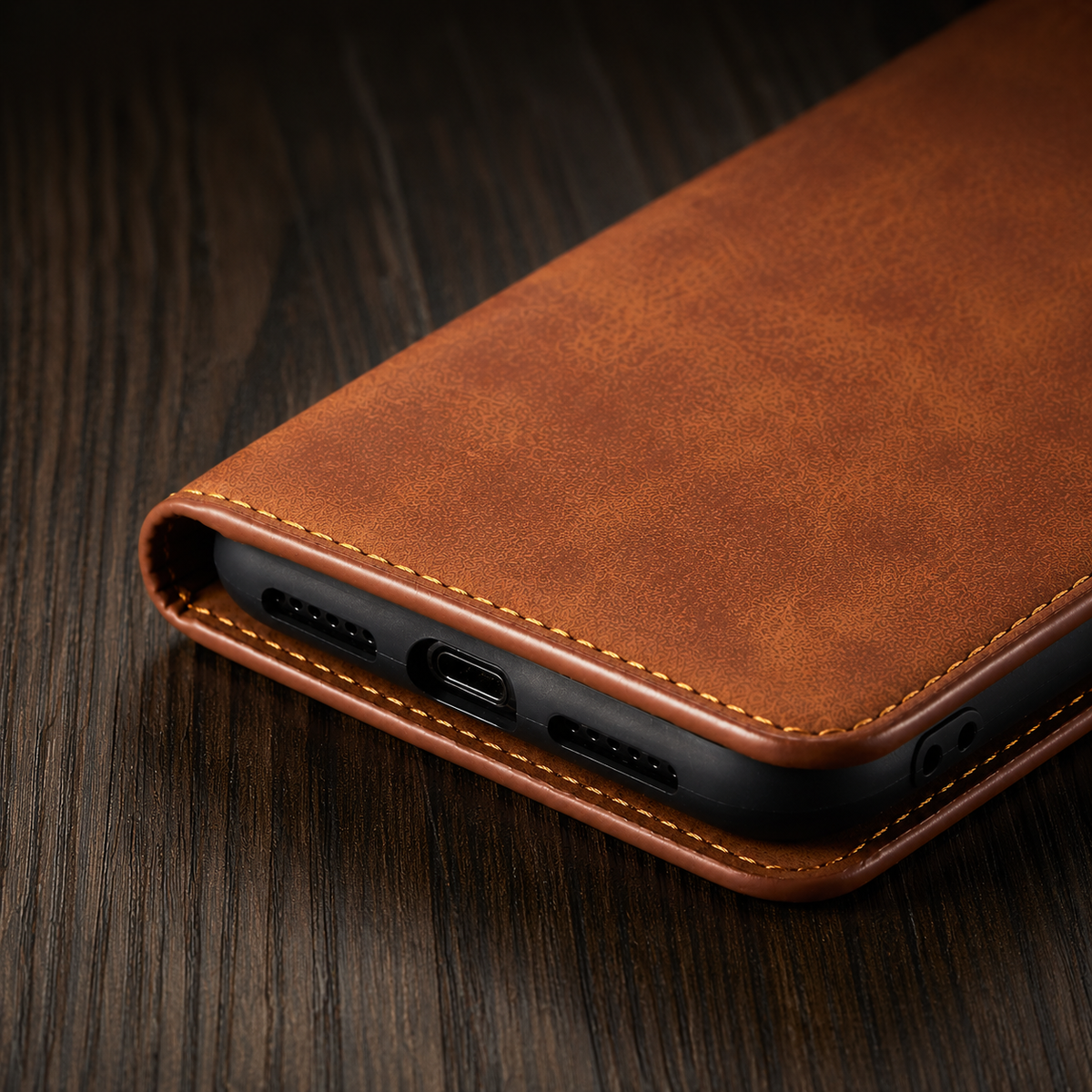 Premium iPhone Case Flip Wallet MagSafe Compatible Leather Card Holder Cover Stand Protection