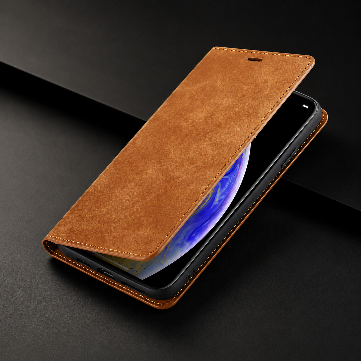 Premium iPhone Case Flip Wallet MagSafe Compatible Leather Card Holder Cover Stand Protection