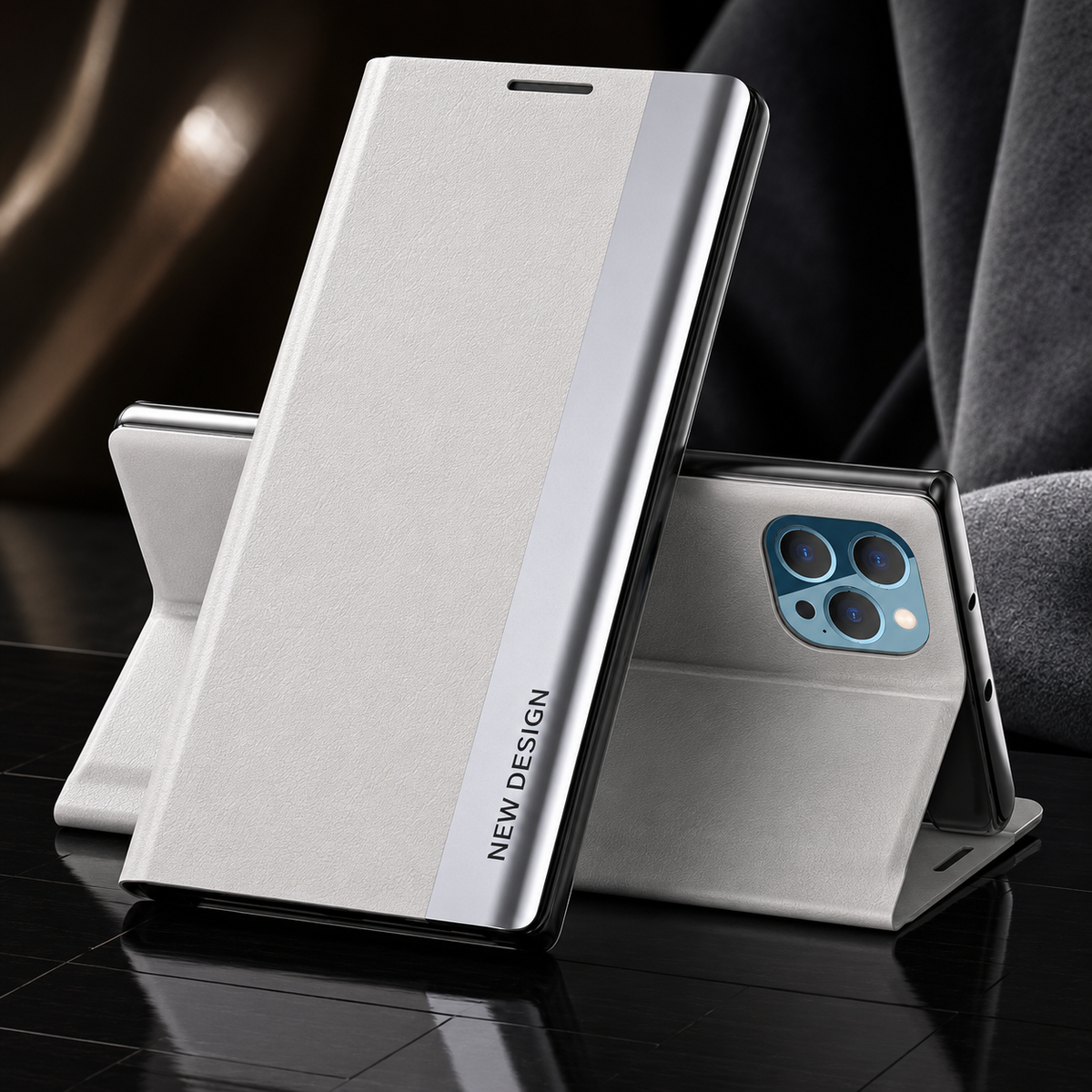 Premium iPhone Case Flip Wallet MagSafe Compatible Magnetic Shockproof Protective Cover Card Holder Stand Function Screen Protection Slim Design