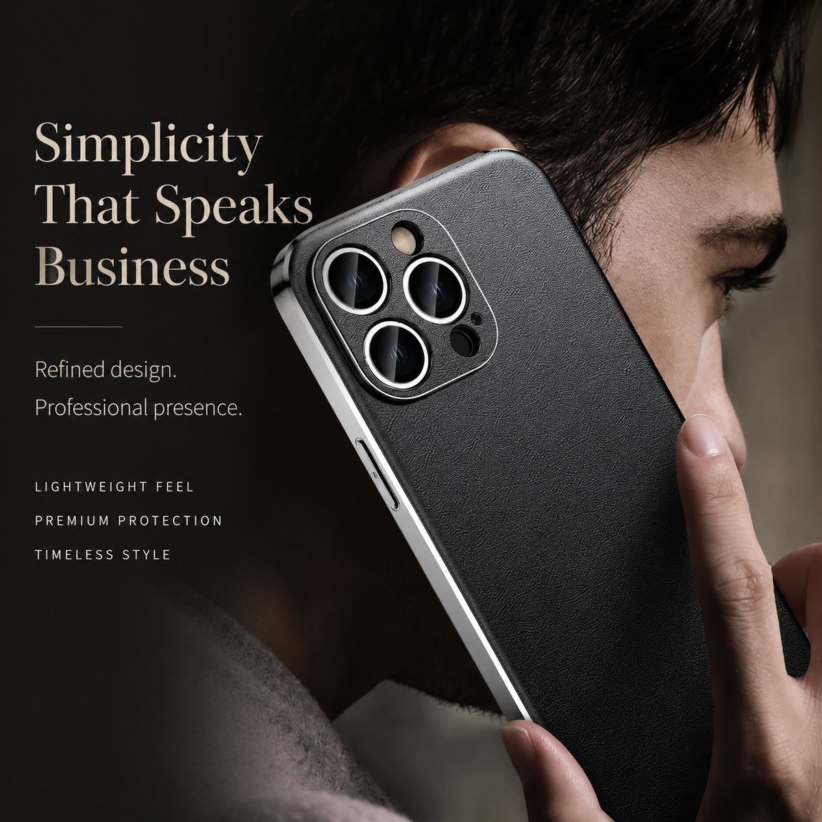 Premium iPhone Case Genuine Cowhide Leather Cover Plating Frame Full Camera Lens Protection Slim Durable Design