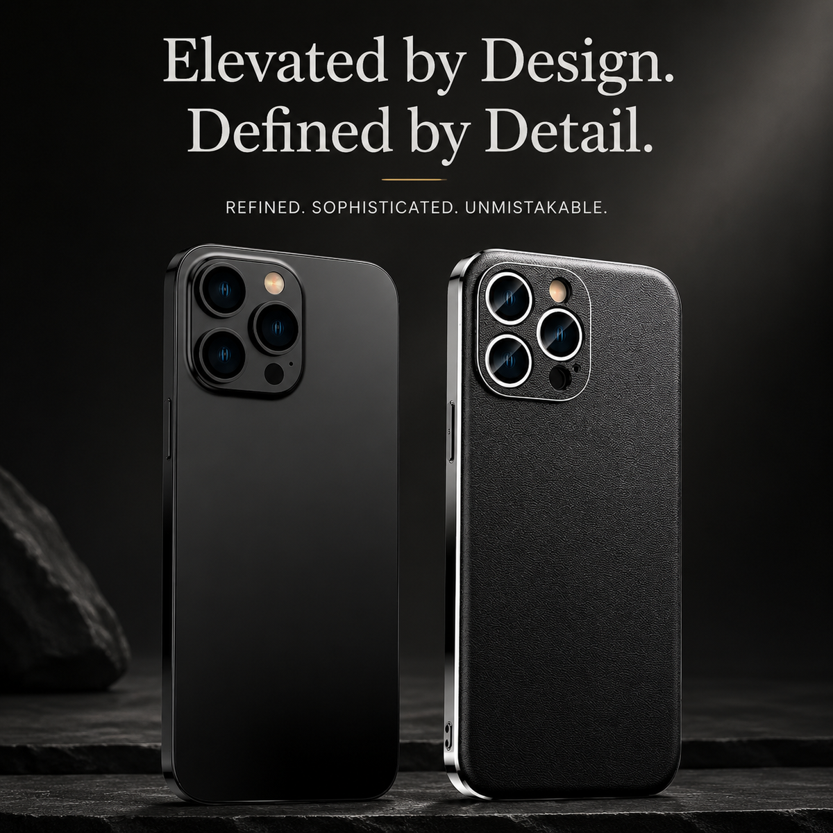 Premium iPhone Case Genuine Cowhide Leather Cover Plating Frame Full Camera Lens Protection Slim Durable Design