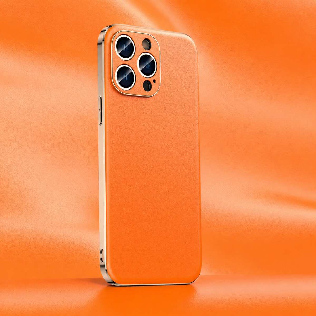 Premium iPhone Case Genuine Cowhide Leather Cover Plating Frame Full Camera Lens Protection Slim Durable Design