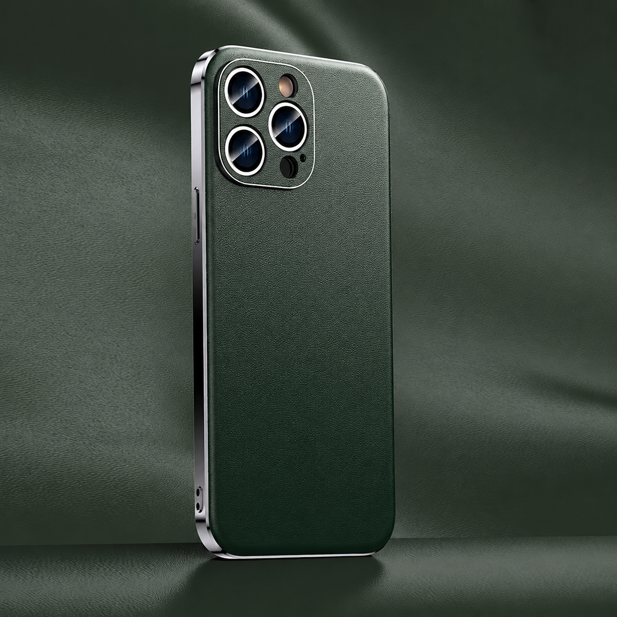 Premium iPhone Case Genuine Cowhide Leather Cover Plating Frame Full Camera Lens Protection Slim Durable Design