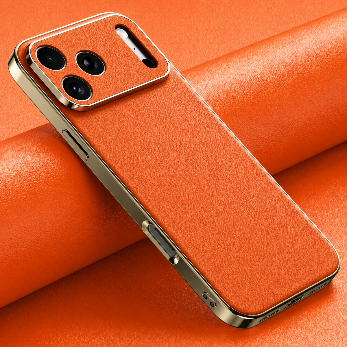 Premium iPhone Case Genuine Cowhide Leather Cover Shockproof Frame Full Camera Lens Protection Matte Slim Design