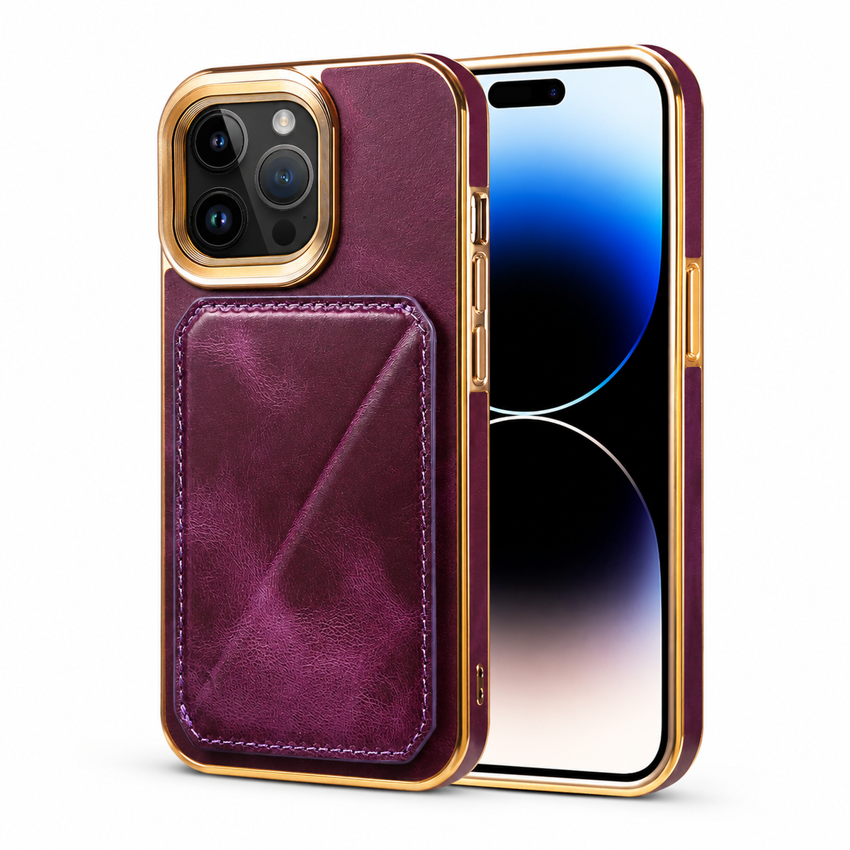 Premium iPhone Case Genuine Cowhide Leather Wallet Cover Magnetic Card Holder Full Body Protection Slim Design