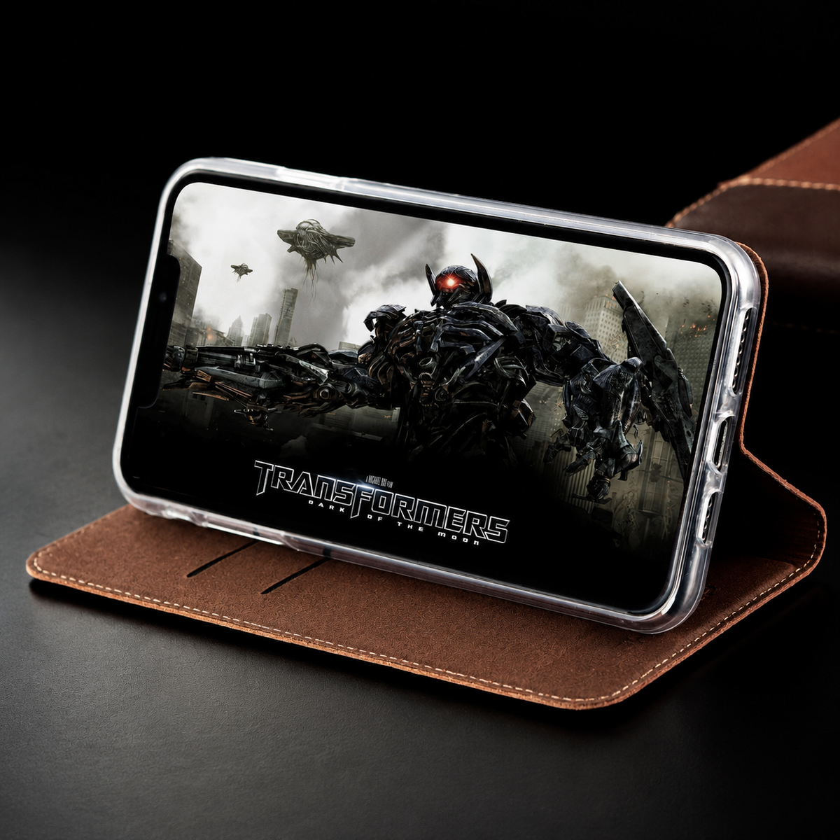 Premium iPhone Case Genuine Leather Flip Wallet Cover Card Slots Magnetic Closure Full Protection