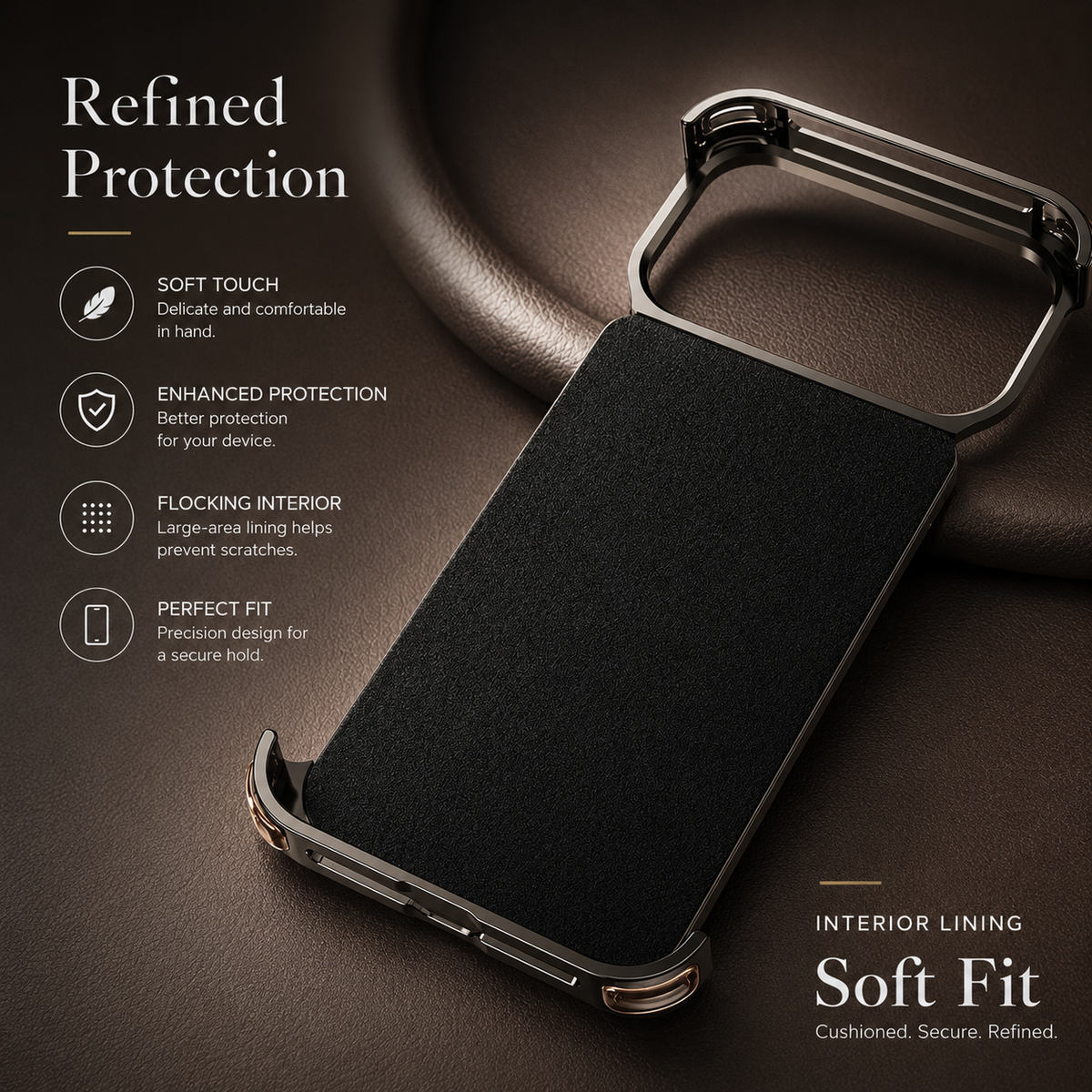 Premium iPhone Case Genuine Leather Magnetic Cover MagSafe Compatible Rotating Ring Stand Shockproof Frameless Protection