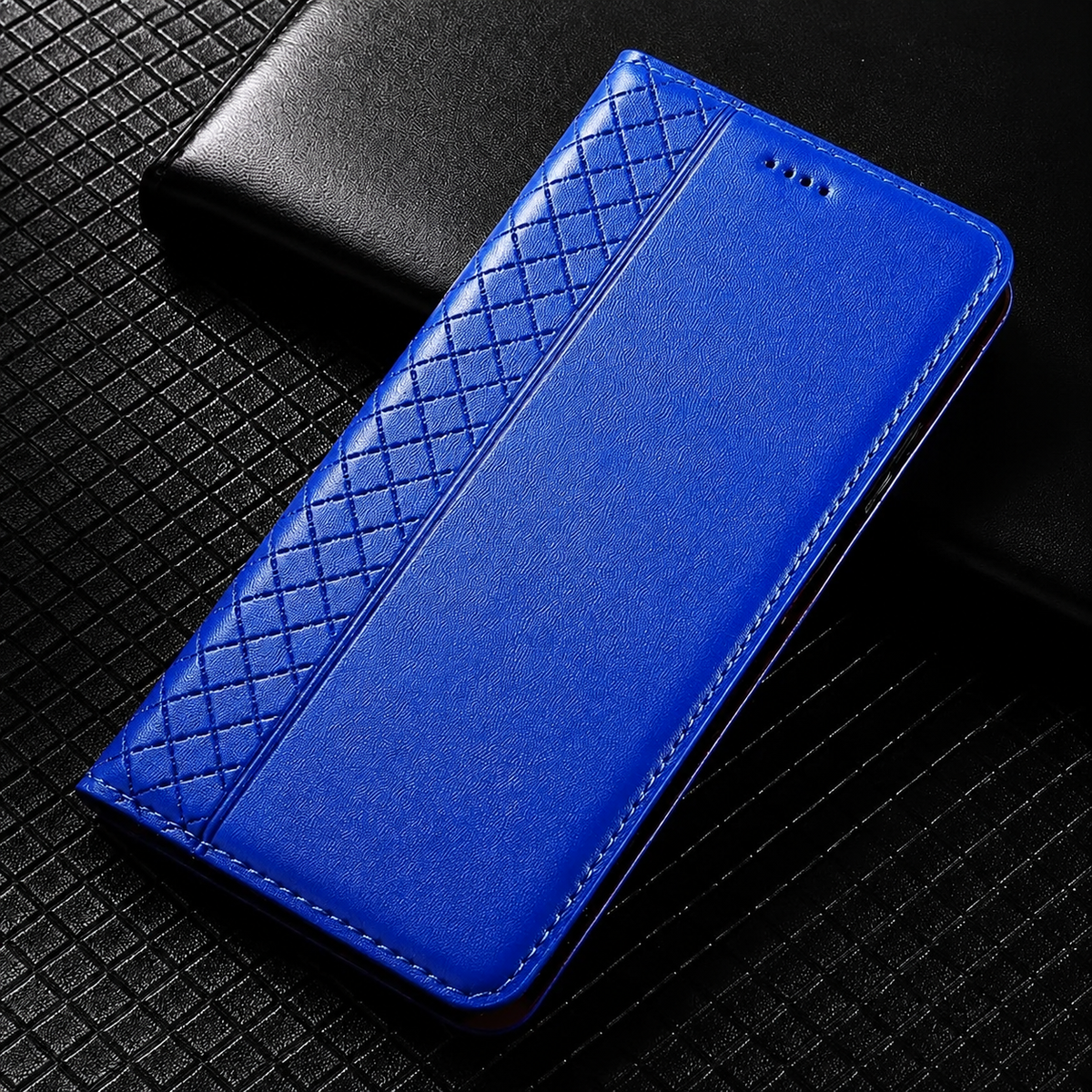Premium iPhone Case Genuine Nappa Leather Wallet Flip Cover Card Holder Magnetic Closure Full Body Protection