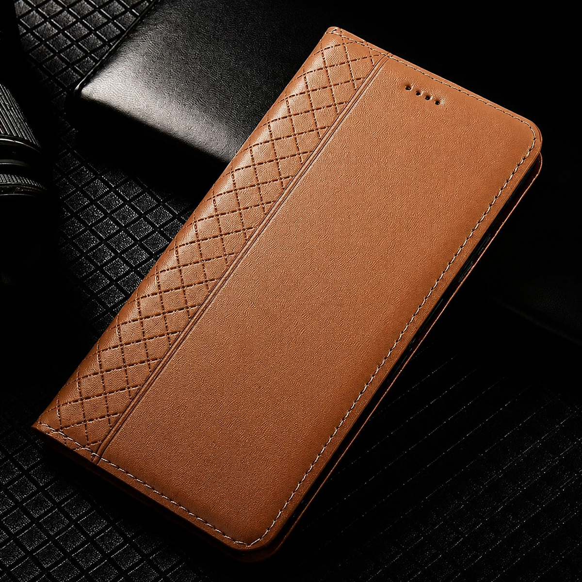Premium iPhone Case Genuine Nappa Leather Wallet Flip Cover Card Holder Magnetic Closure Full Body Protection