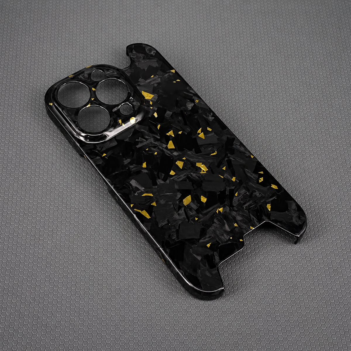 Premium iPhone Case Glossy Forged Carbon Fiber Ultra Thin Shockproof Lightweight Half Wrapped Protective Cover