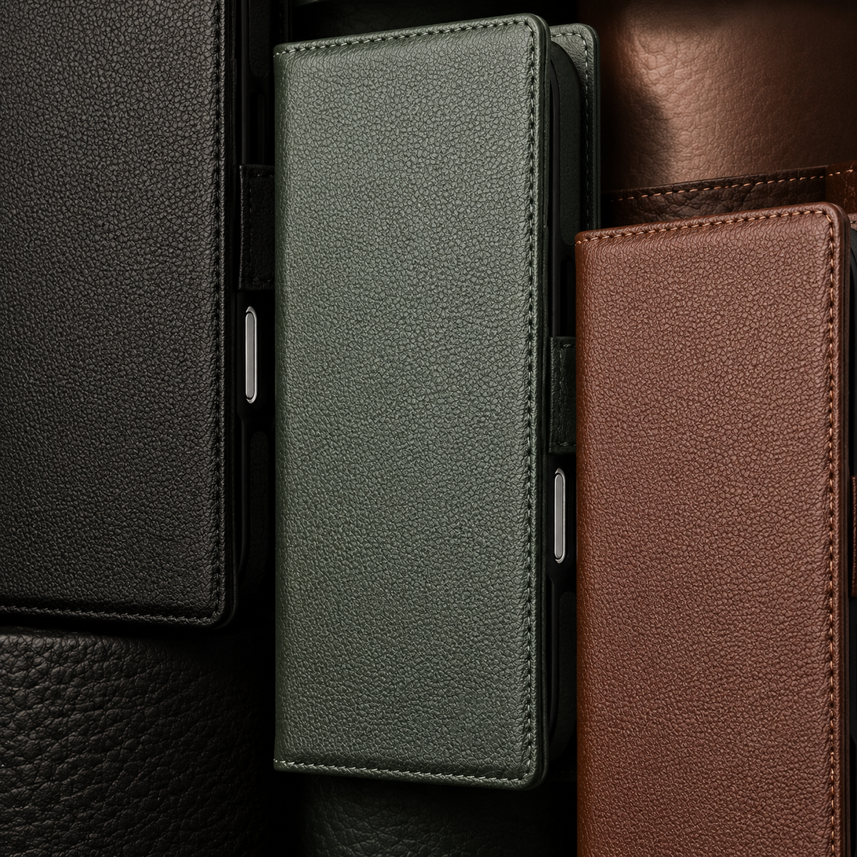 Premium iPhone Case Handmade Genuine Leather Wallet Flip Cover with Card Slots Ultra Slim Shockproof Design Horizontal Stand Function
