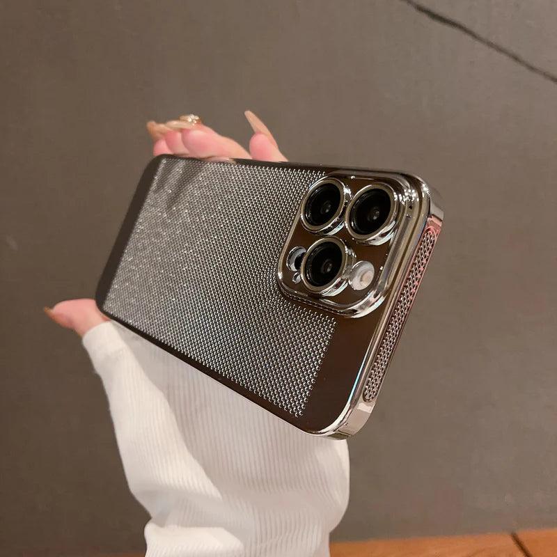 Premium iPhone Case Heat Dissipation Electroplated Hollow PC Cooling Cover Anti Fingerprint Anti Scratch Lightweight Non Slip Half Wrapped Protective Case