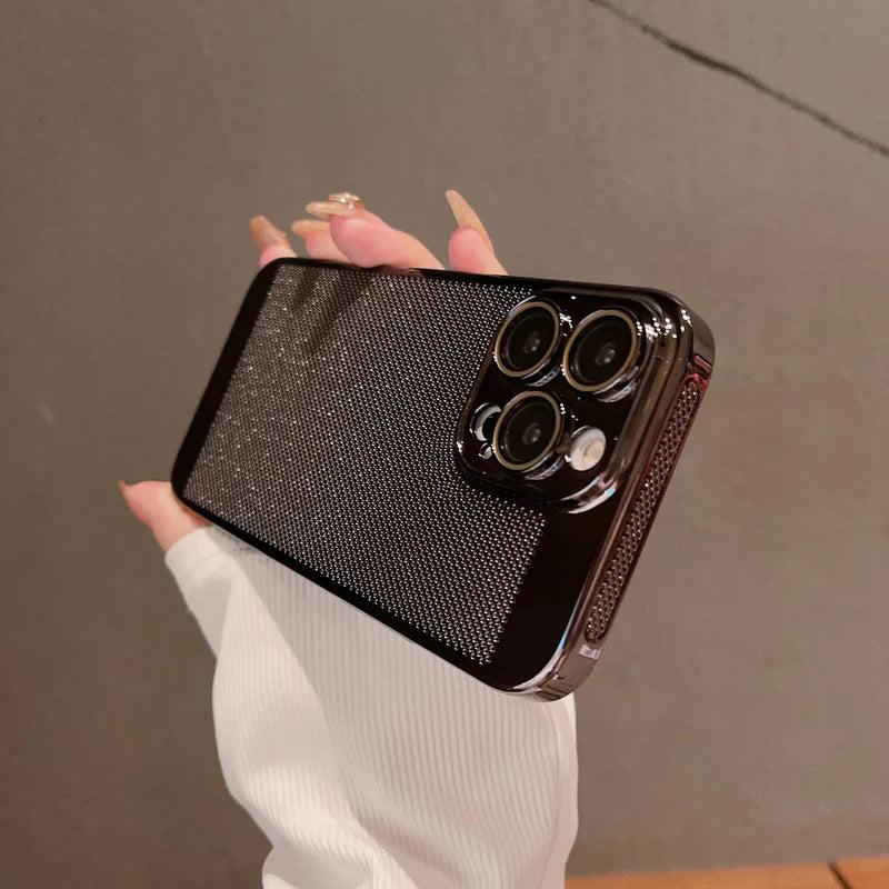 Premium iPhone Case Heat Dissipation Electroplated Hollow PC Cooling Cover Anti Fingerprint Anti Scratch Lightweight Non Slip Half Wrapped Protective Case