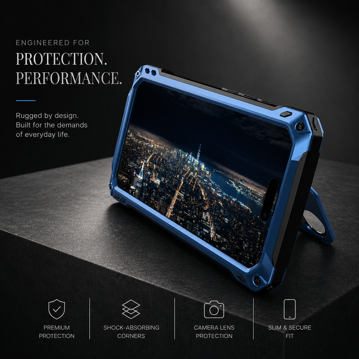 Premium iPhone Case Heavy Duty Metal MagSafe Cover Military Grade Shockproof Aluminum Bumper Camera Guard Kickstand Protective Case