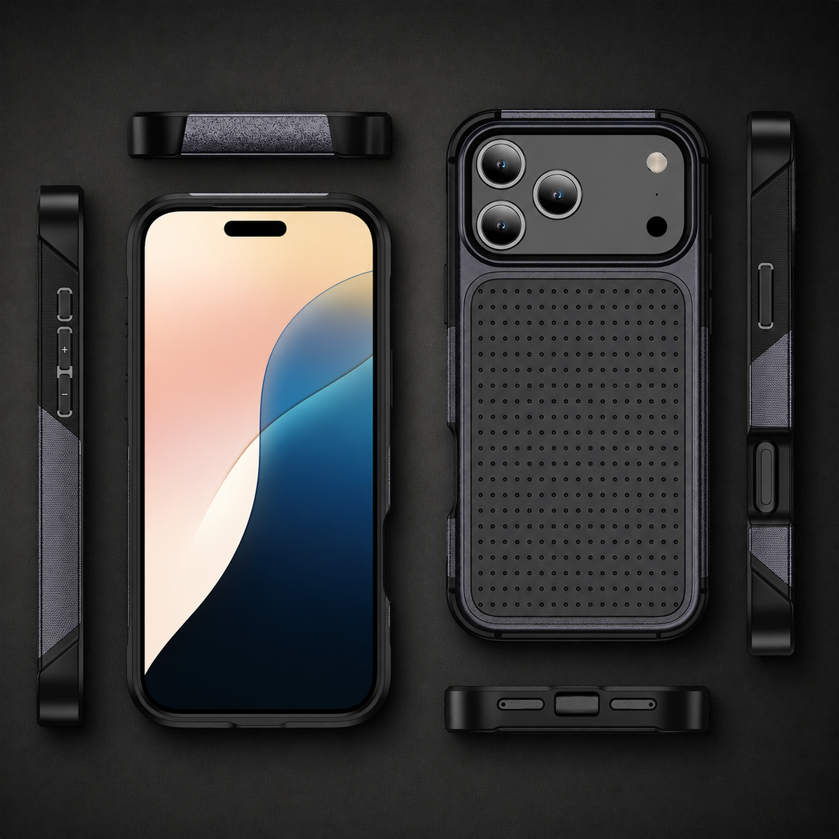 Premium iPhone Case Hybrid Armor Shockproof Magnetic Rugged Non Slip Protective Wallet Cover with Built In Stand