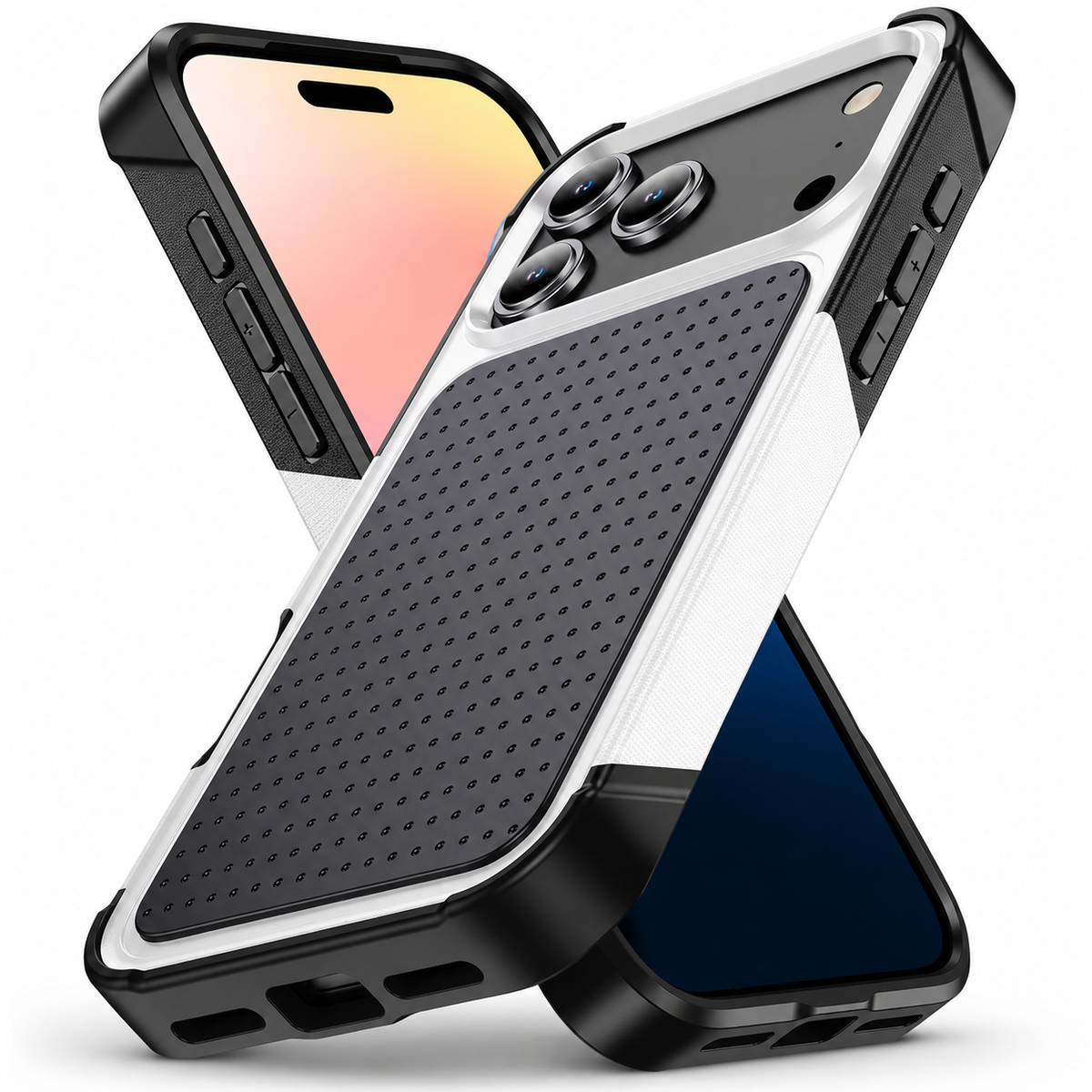 Premium iPhone Case Hybrid Armor Shockproof Magnetic Rugged Non Slip Protective Wallet Cover with Built In Stand