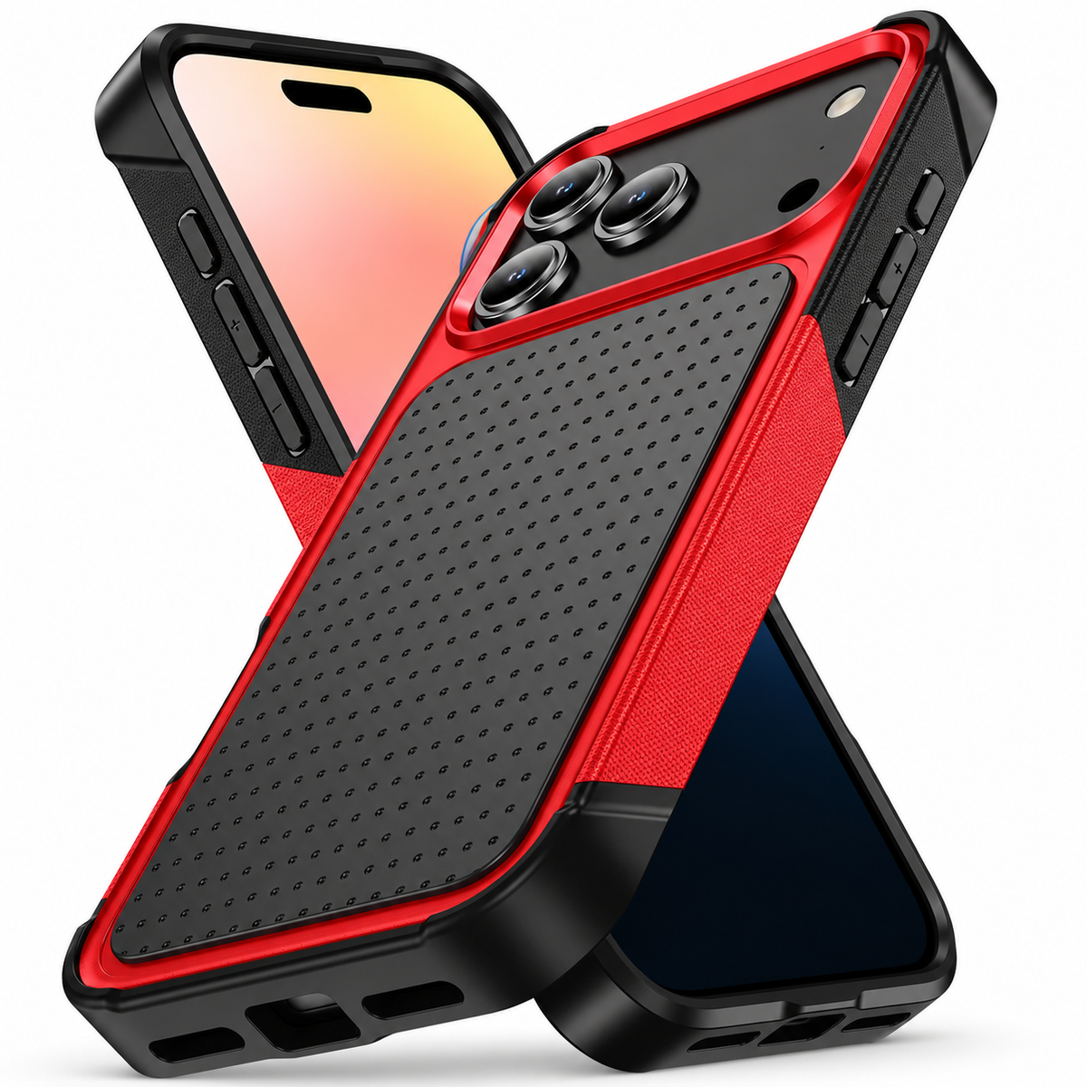 Premium iPhone Case Hybrid Armor Shockproof Magnetic Rugged Non Slip Protective Wallet Cover with Built In Stand