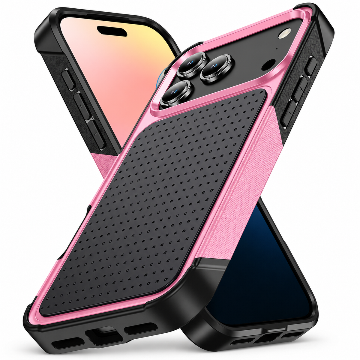 Premium iPhone Case Hybrid Armor Shockproof Magnetic Rugged Non Slip Protective Wallet Cover with Built In Stand