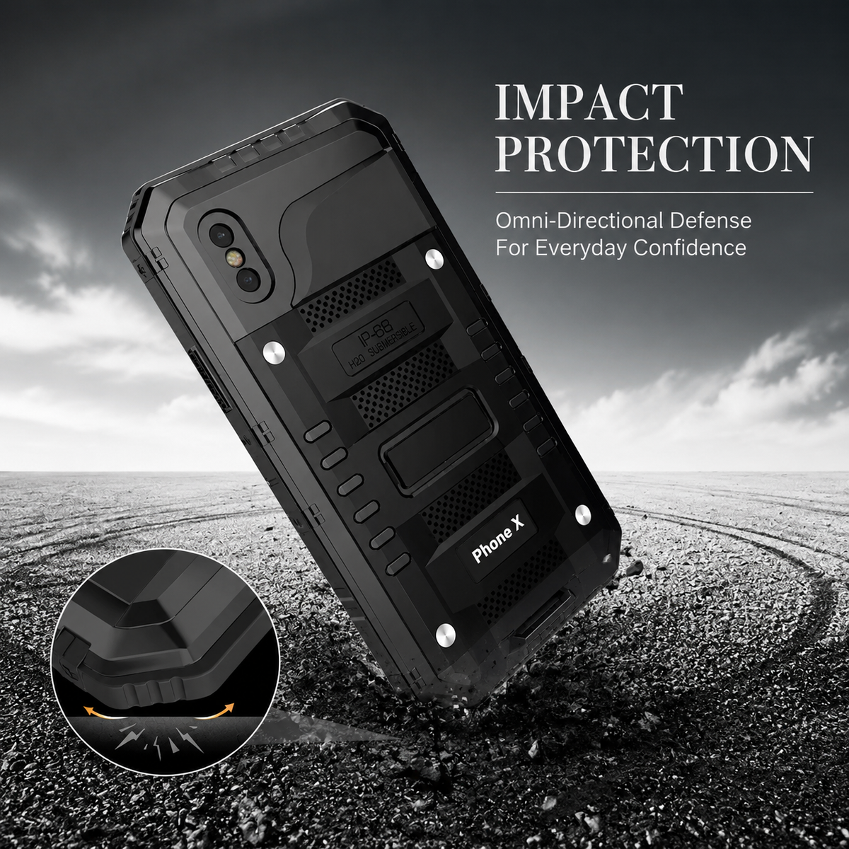 Premium iPhone Case IP68 Waterproof Aluminum Armor Cover MagSafe Compatible Shockproof Full Body Protection