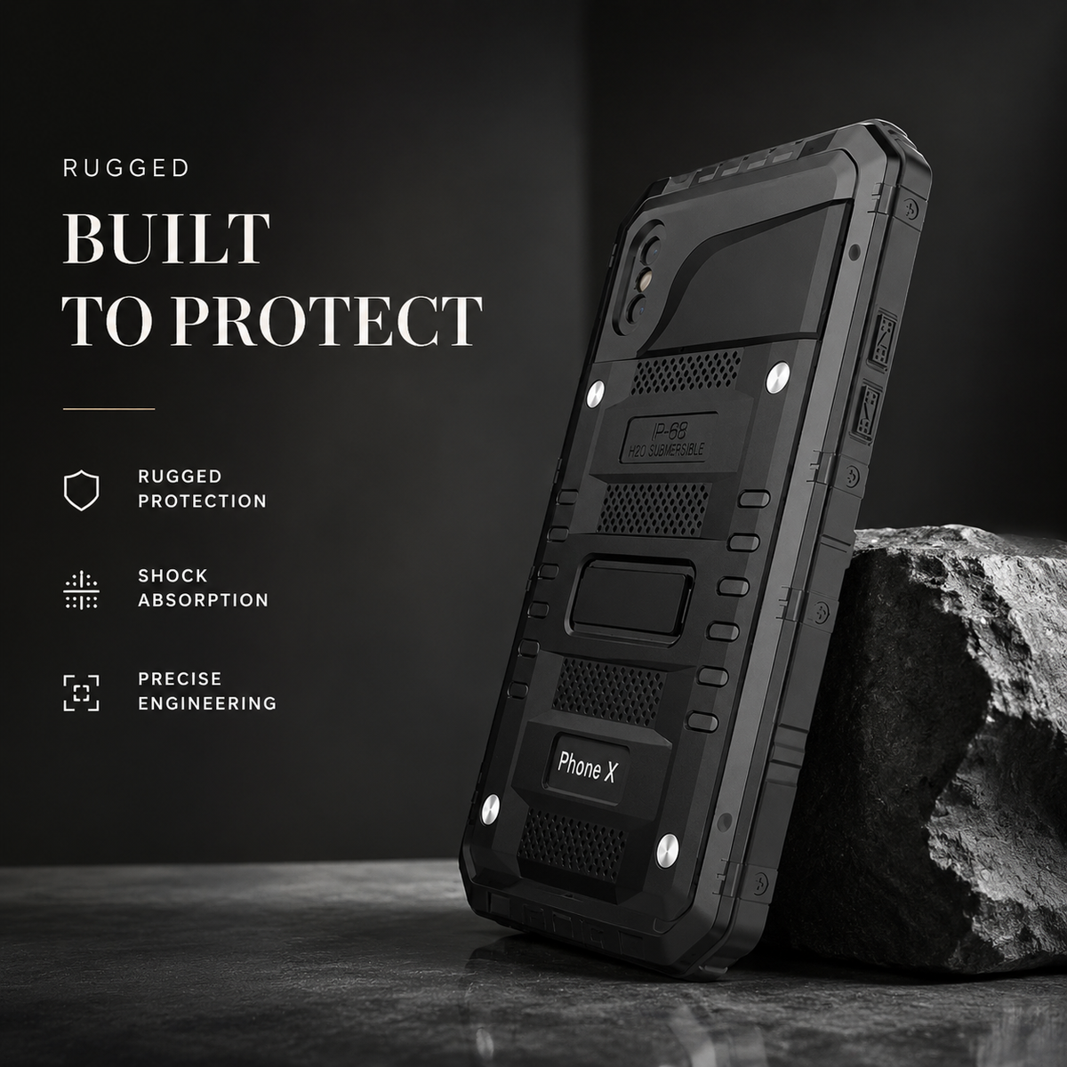 Premium iPhone Case IP68 Waterproof Aluminum Armor Cover MagSafe Compatible Shockproof Full Body Protection