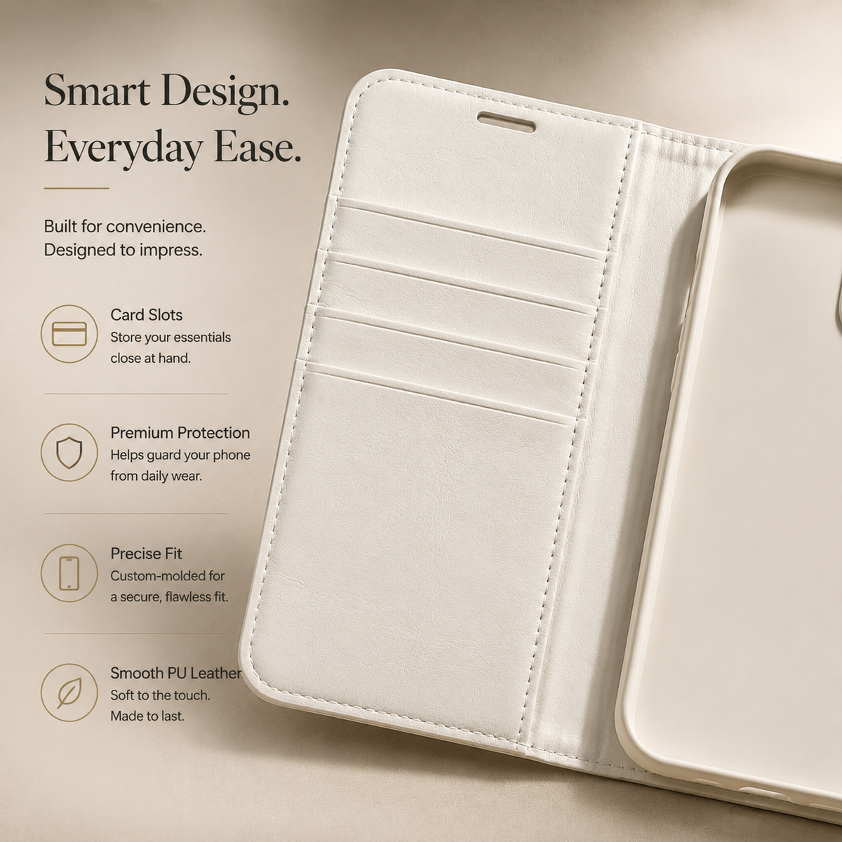 Premium iPhone Case Leather Flip Wallet Cover Magnetic Card Holder Shockproof Protective Full Coverage
