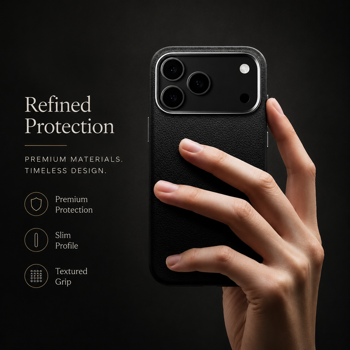 Premium iPhone Case Leather Magnetic Cover MagSafe Charging Full Protection Anti Fingerprint Protective Design
