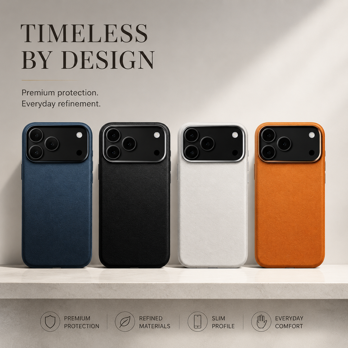 Premium iPhone Case Leather Magnetic Cover MagSafe Charging Full Protection Anti Fingerprint Protective Design