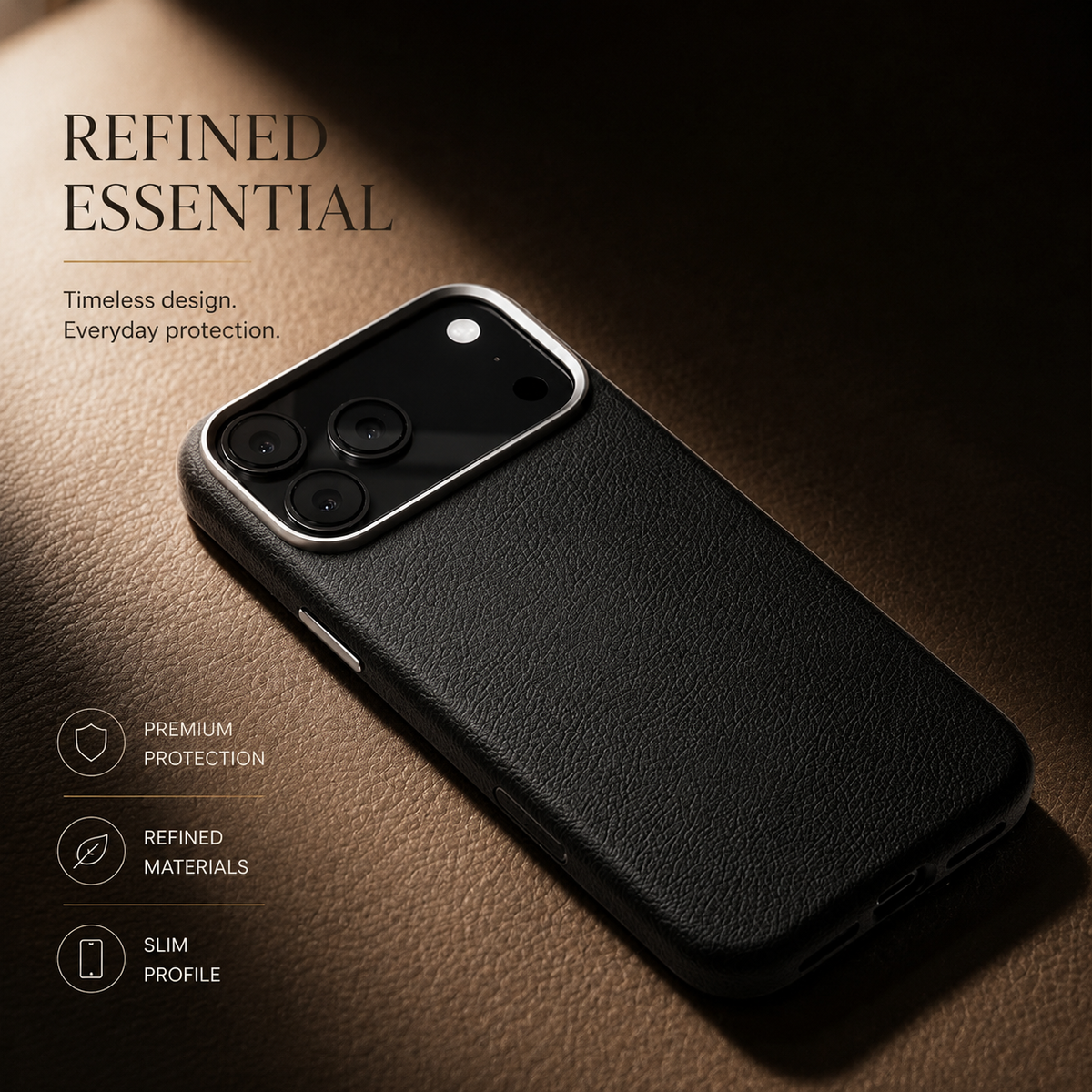 Premium iPhone Case Leather Magnetic Cover MagSafe Charging Full Protection Anti Fingerprint Protective Design
