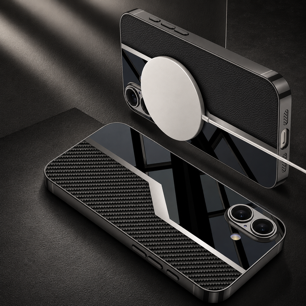 Premium iPhone Case Leather Plating Cover Soft TPU Shockproof Anti Scratch Camera Lens Protection Case