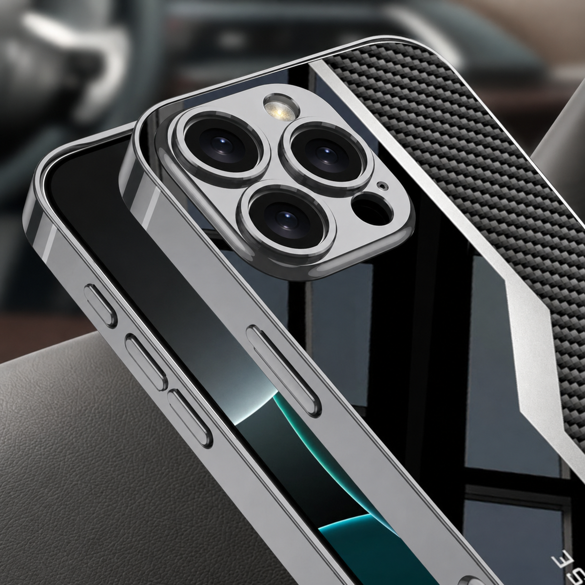 Premium iPhone Case Leather Plating Cover Soft TPU Shockproof Anti Scratch Camera Lens Protection Case