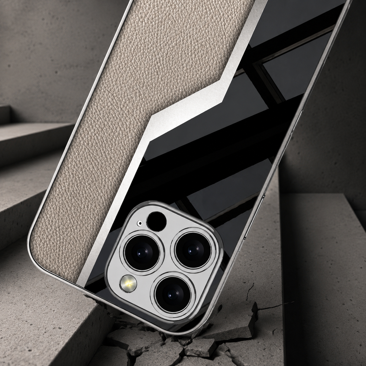 Premium iPhone Case Leather Plating Cover Soft TPU Shockproof Anti Scratch Camera Lens Protection Case