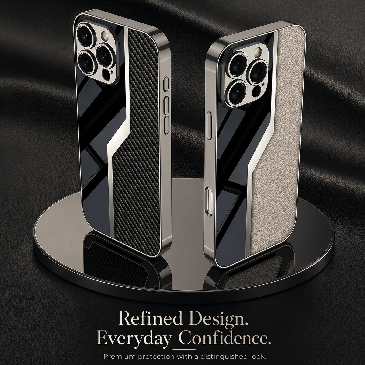Premium iPhone Case Leather Plating Cover Soft TPU Shockproof Anti Scratch Camera Lens Protection Case