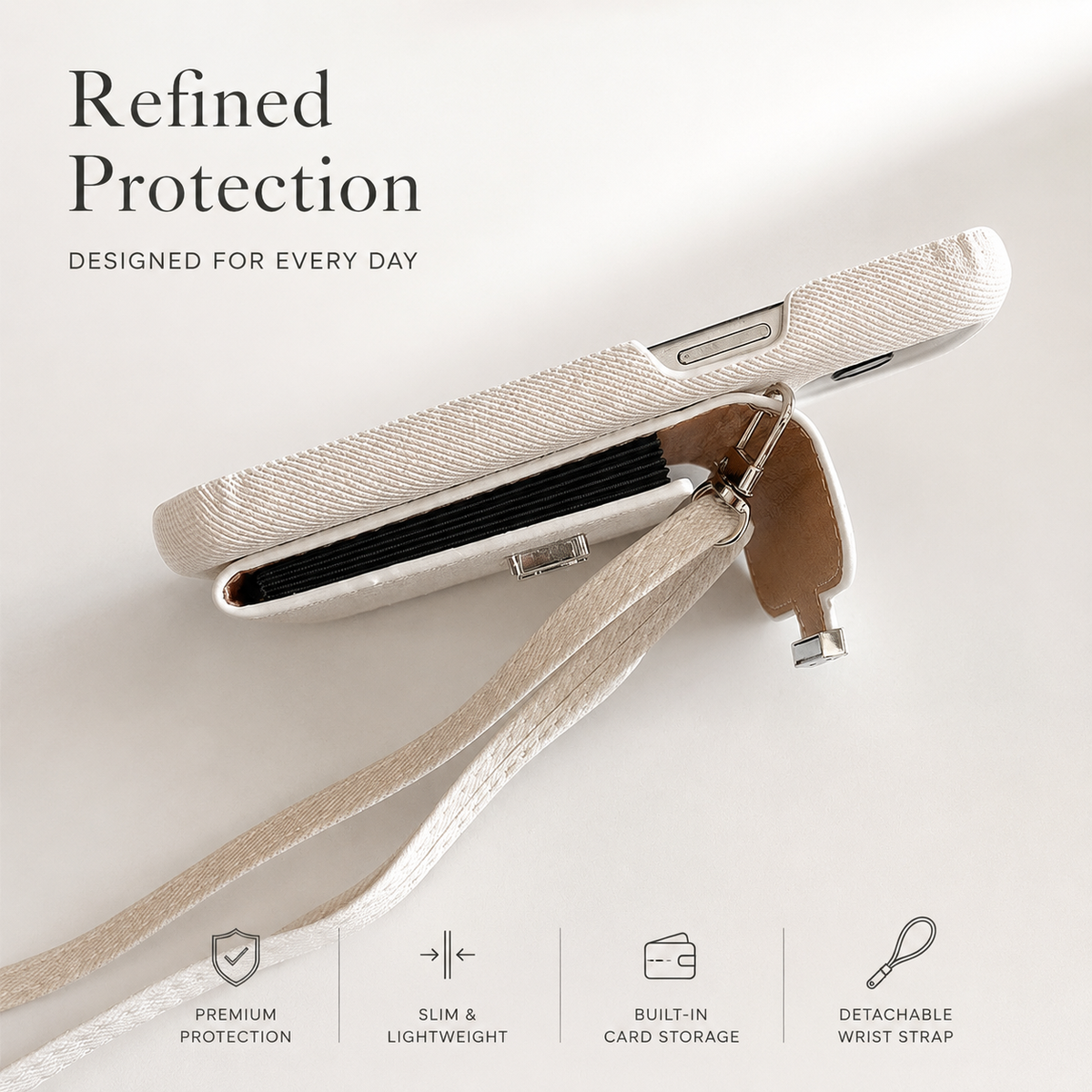 Premium iPhone Case Leather Wallet Crossbody Flip Cover PU Leather Card Pocket Shockproof Full Protection