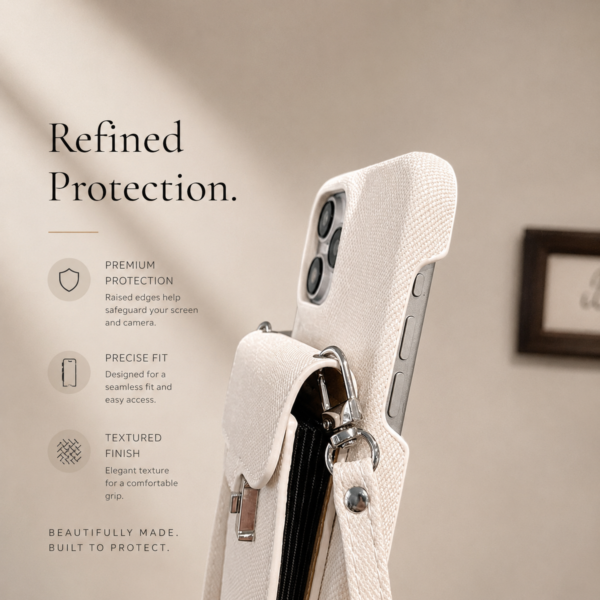 Premium iPhone Case Leather Wallet Crossbody Flip Cover PU Leather Card Pocket Shockproof Full Protection