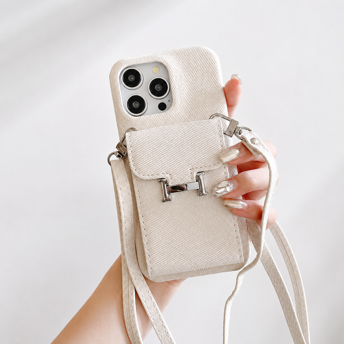 Premium iPhone Case Leather Wallet Crossbody Flip Cover PU Leather Card Pocket Shockproof Full Protection
