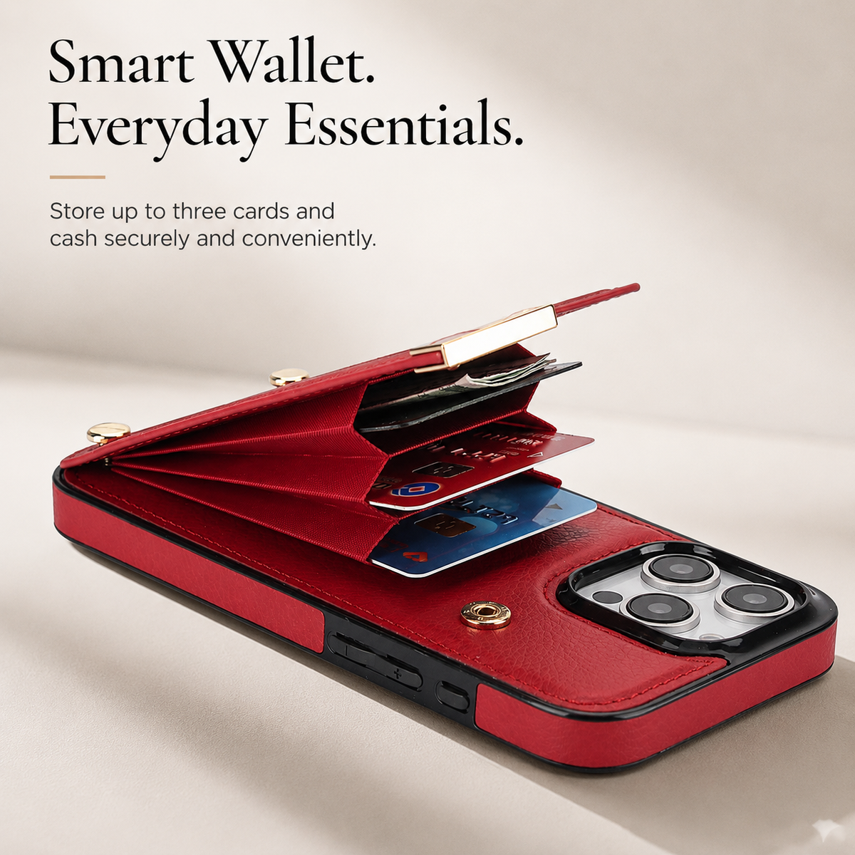 Premium iPhone Case Leather Wallet Flip Cover Card Holder Secure Pocket Shockproof Full Protection