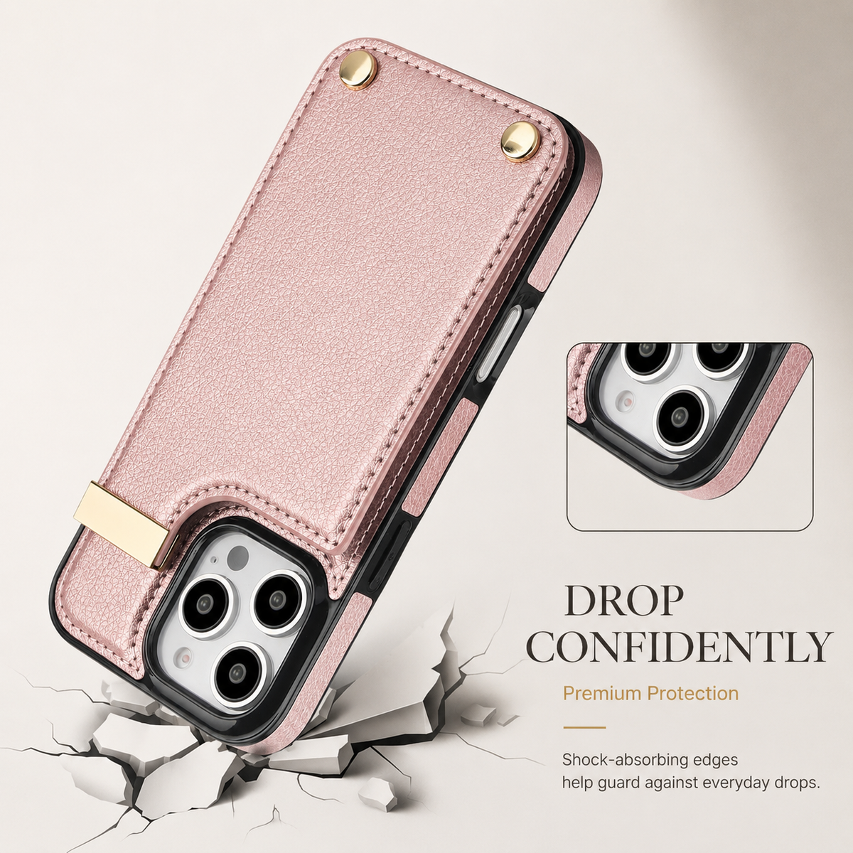 Premium iPhone Case Leather Wallet Flip Cover Card Holder Secure Pocket Shockproof Full Protection