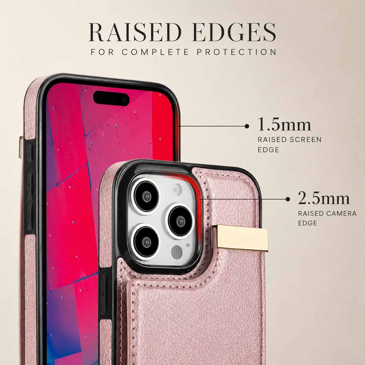 Premium iPhone Case Leather Wallet Flip Cover Card Holder Secure Pocket Shockproof Full Protection