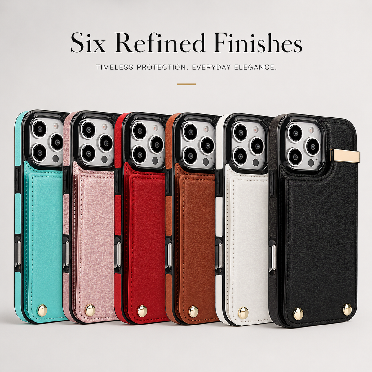 Premium iPhone Case Leather Wallet Flip Cover Card Holder Secure Pocket Shockproof Full Protection