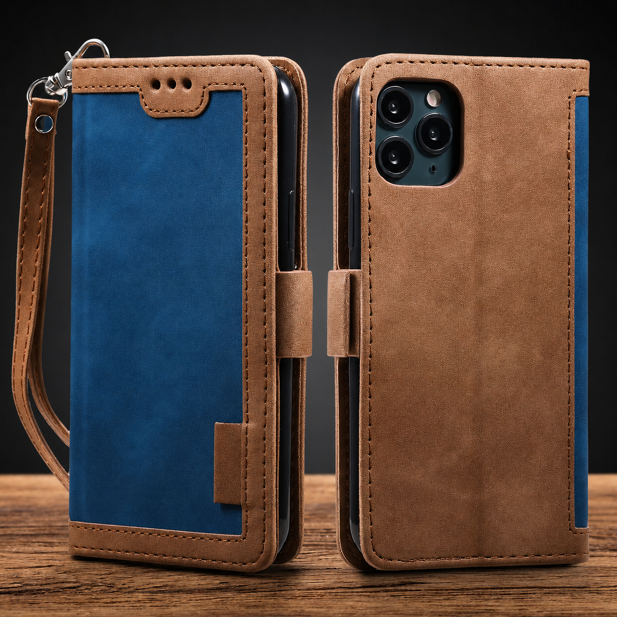 Premium iPhone Case Leather Wallet Flip Cover Card Slots Magnetic Closure Full Body Protection